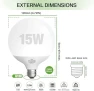 Превью LED Light Bulb, G120 Globe Bulb, 15W Globe Light Bulbs, Daylight 5000k Non-Dimmable, E26 Base Large Decorative Lamp,... — Smart Light Bulb, Jardhom