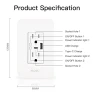 Превью Smart USB Wall Outlet Receptacle with Type-C & Type-A Charger — Smart Plug, MOES