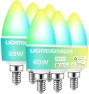 Превью Matter-Enabled E12 Smart Light Bulbs 60W Equivalent, Candelabra Light Bulbs, RGBCW, 2.4G WiFi, 6PCS — Smart Light Bulb, Lightinginside