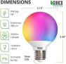 Превью Smart Globe Bulbs G25, Alexa Compatible Decorative Round Vanity Bulbs, 5W, Color Changing RGBCW, Dimmable WiFi Vanity... — Smart Light Bulb, Sunco