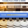 Превью CCT COB LED Strip Lights, 65.6ft Dimmable 2700K-6500K 24V Tunable White LED Light Strip Kit, High Density CRI 90+ LED... — LED Strip Lights, AXMOTUT