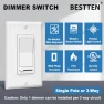 Превью 2 Pack Dimmer Light Switch, Universal Lighting Control, Single Pole or 3 Way — Smart Switch, BESTTEN