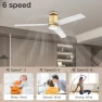 Превью 52” Smart Flush Mount Ceiling Fan with Lights and Remote — Smart Fan, Lorpies