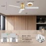 Превью 52” Smart Flush Mount Ceiling Fan with Lights and Remote — Smart Fan, Lorpies
