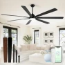 Превью 84" Large Smart Ceiling Fan with Lights Remote Control via WiFi Alexa — Smart Fan, Minislak