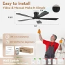 Превью Smart Flush Mount Ceiling Fan with Lights and Remote — Smart Fan, GentleBreeze Store
