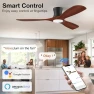 Превью Smart Wood Flush Mount Ceiling Fan with Lights — Smart Fan, Hoenofly