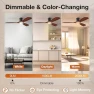 Превью Smart Wood Flush Mount Ceiling Fan with Lights — Smart Fan, Hoenofly