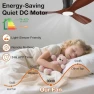 Превью Smart Wood Flush Mount Ceiling Fan with Lights — Smart Fan, Hoenofly