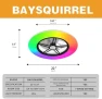 Превью WiFi Low Profile Ceiling Fan with Light — Smart Fan, BAYSQUIRREL