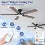 Превью 52 Inch Ceiling Fans with Lights, Smart Low Profile Ceiling Fan with Light and Remote Control — Smart Fan, Hoenofly
