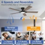 Превью 52 Inch Ceiling Fans with Lights, Smart Low Profile Ceiling Fan with Light and Remote Control — Smart Fan, Hoenofly