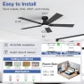 Превью 52 Inch Ceiling Fans with Lights, Smart Low Profile Ceiling Fan with Light and Remote Control — Smart Fan, Hoenofly