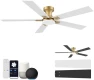 Превью 52 Inch Ceiling Fans with Lights, Smart Low Profile Ceiling Fan with Light and Remote Control — Smart Fan, Hoenofly