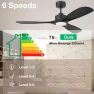 Превью 52" Wood Smart Ceiling Fan with Lights Remote — Smart Fan, Hoenofly