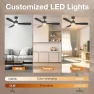 Превью 52" Wood Smart Ceiling Fan with Lights Remote — Smart Fan, Hoenofly