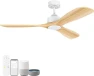 Превью 52" Wood Smart Ceiling Fan with Lights Remote — Smart Fan, Hoenofly