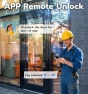 Превью Mortise Sliding Glass Door Lock with Smart Fingerprint Code Keypad RFID Remote App — Smart Lock, Anweller