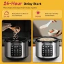 Превью Electric Pressure Cooker 6 Quart Silver, Non-stick Pot, 9-in-1 Instant Pot, 12 Preset Functions with Touchscreen — Multicooker, Carori