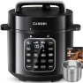 Превью Electric Pressure Cooker 6 Quart Silver, Non-stick Pot, 9-in-1 Instant Pot, 12 Preset Functions with Touchscreen — Multicooker, Carori