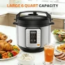 Превью 6QT Electric Pressure Cooker, 16-in-1 & Non-Stick Stainless Steel Multi Cooker — Multicooker, Simple Deluxe