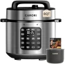 Превью Electric Pressure Cooker 6 Quart Silver, Non-stick Pot, 9-in-1 Instant Pot, 12 Preset Functions with Touchscreen — Multicooker, Carori