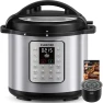 Превью Electric Pressure Cooker 6 Quart Silver, Non-stick Pot, 9-in-1 Instant Pot, 12 Preset Functions with Touchscreen — Multicooker, Carori