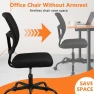 Превью Armless Home Office Chair, Small Ergonomic Mesh Back Desk Chair with Lumbar Support and Wheels — Smart Chairs, CLATINA