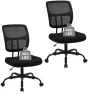 Превью Armless Home Office Chair, Small Ergonomic Mesh Back Desk Chair with Lumbar Support and Wheels — Smart Chairs, CLATINA