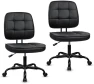 Превью Armless Home Office Chair, Small Ergonomic Mesh Back Desk Chair with Lumbar Support and Wheels — Smart Chairs, CLATINA