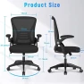 Превью Ergonomic Office Chair, Mid Back Desk Chairs with Adjustable Height, Swivel Chair with Flip-Up Arms and Lumbar Support,... — Smart Chairs, naspaluro