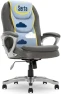 Превью Executive Office Chair with Faux Leather and Mesh, Adjustable Ergonomic Comfy Seat with Lumbar Support — Smart Chairs, Serta
