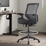 Превью 400lbs Mid Back Mesh Ergonomic Drafting Chair for Standing Desk Office Wide Chair with Built-in Lumbar Support, Big... — Smart Chairs, BOLISS