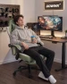 Превью Breathable Fabric Gaming Chair with Gel Pad and Footrest — Smart Chairs, Dowinx
