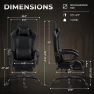 Превью Gaming Chair with Footrest, Ergonomic Leather Mesh Chair, Massage Lumbar Support — Smart Chairs, Dowinx