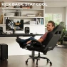 Превью Gaming Chair with Footrest, Ergonomic Leather Mesh Chair, Massage Lumbar Support — Smart Chairs, Dowinx