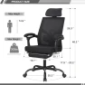 Превью Mesh Ergonomic Office Chair with Footrest — Smart Chairs, Qulomvs