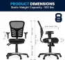 Превью Mid-Back Swivel Desk Chair with Wheels, Mesh Back, Padded Seat, and Armrests — Smart Chairs, Flash Furniture