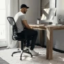 Превью Mid-Back Swivel Desk Chair with Wheels, Mesh Back, Padded Seat, and Armrests — Smart Chairs, Flash Furniture