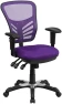Превью Mid-Back Swivel Desk Chair with Wheels, Mesh Back, Padded Seat, and Armrests — Smart Chairs, Flash Furniture