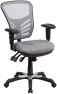 Превью Mid-Back Swivel Desk Chair with Wheels, Mesh Back, Padded Seat, and Armrests — Smart Chairs, Flash Furniture