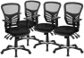 Превью Mid-Back Swivel Desk Chair with Wheels, Mesh Back, Padded Seat, and Armrests — Smart Chairs, Flash Furniture