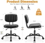 Превью Small Office Desk Chair - Armless PU Leather with Lumbar Support — Smart Chairs, Sweetcrispy