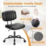 Превью Small Office Desk Chair - Armless PU Leather with Lumbar Support — Smart Chairs, Sweetcrispy
