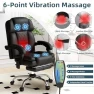 Превью 6-Point Massage Office Chair with Heat, Ergonomic Reclining Desk Chair with Footrest, PU Leather Executive Chairs for... — Massage Chairs, HOMREST