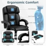 Превью 6-Point Massage Office Chair with Heat, Ergonomic Reclining Desk Chair with Footrest, PU Leather Executive Chairs for... — Massage Chairs, HOMREST