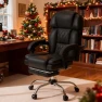 Превью 6-Point Massage Office Chair with Heat, Ergonomic Reclining Desk Chair with Footrest, PU Leather Executive Chairs for... — Massage Chairs, HOMREST