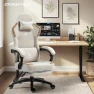 Превью Fabric Gaming Chair with Pocket Spring Cushion, Massage Lumbar Support and Footrest — Smart Chairs, Dowinx