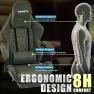 Превью Gaming Chair Big and Tall, Green Leather with Footrest, Padded Linkage Armrests & Large Headrest — Smart Chairs, Furnistyle
