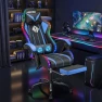 Превью Gaming Chair with LED RGB Lights with Massage and Footrest — Smart Chairs, HOFFREE